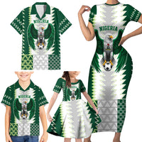 Nigeria Football Custom Family Matching Short Sleeve Bodycon Dress and Hawaiian Shirt Classic 20-21 Home Jersey - Wonder Print Shop