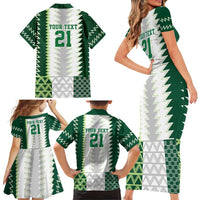 Nigeria Football Custom Family Matching Short Sleeve Bodycon Dress and Hawaiian Shirt Classic 20-21 Home Jersey - Wonder Print Shop