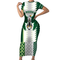 Nigeria Football Custom Family Matching Short Sleeve Bodycon Dress and Hawaiian Shirt Classic 20-21 Home Jersey - Wonder Print Shop