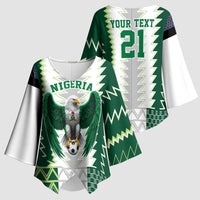 Nigeria Football Custom Kimono Sleeve Blouse Classic 20-21 Home Jersey - Wonder Print Shop