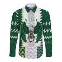 Nigeria Football Custom Long Sleeve Button Shirt Classic 20-21 Home Jersey - Wonder Print Shop
