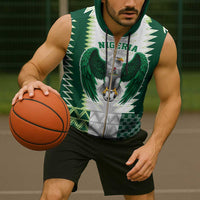 Nigeria Football Custom Sleeveless Zip Hoodie Classic 20-21 Home Jersey - Wonder Print Shop