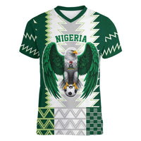 Nigeria Football Custom Women V-Neck T-Shirt Classic 20-21 Home Jersey - Wonder Print Shop