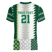 Nigeria Football Custom Women V-Neck T-Shirt Classic 20-21 Home Jersey - Wonder Print Shop