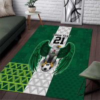 Nigeria Football Custom Area Rug Retro Nigeria 20-21 Eagle Flag Motif - Wonder Print Shop