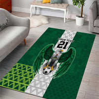 Nigeria Football Custom Area Rug Retro Nigeria 20-21 Eagle Flag Motif - Wonder Print Shop
