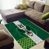 Nigeria Football Custom Area Rug Retro Nigeria 20-21 Eagle Flag Motif - Wonder Print Shop