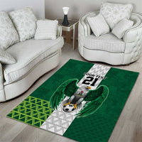 Nigeria Football Custom Area Rug Retro Nigeria 20-21 Eagle Flag Motif - Wonder Print Shop