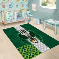 Nigeria Football Custom Area Rug Retro Nigeria 20-21 Eagle Flag Motif - Wonder Print Shop