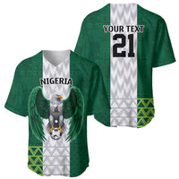 Nigeria Football Custom Baseball Jersey Retro Nigeria 20-21 Eagle Flag Motif - Wonder Print Shop