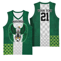 Nigeria Football Custom Basketball Jersey Retro Nigeria 20-21 Eagle Flag Motif - Wonder Print Shop