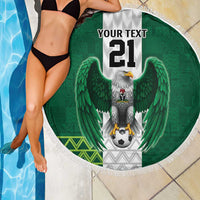 Nigeria Football Custom Beach Blanket Retro Nigeria 20-21 Eagle Flag Motif - Wonder Print Shop