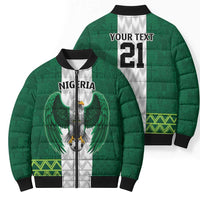 Nigeria Football Custom Bomber Puffer Jacket Retro Nigeria 20-21 Eagle Flag Motif - Wonder Print Shop