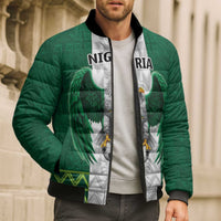 Nigeria Football Custom Bomber Puffer Jacket Retro Nigeria 20-21 Eagle Flag Motif - Wonder Print Shop
