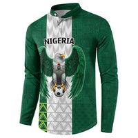 Nigeria Football Custom Button Sweatshirt Retro Nigeria 20-21 Eagle Flag Motif - Wonder Print Shop