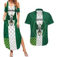 Nigeria Football Custom Couples Matching Summer Maxi Dress and Hawaiian Shirt Retro Nigeria 20-21 Eagle Flag Motif - Wonder Print Shop