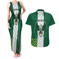 Nigeria Football Custom Couples Matching Tank Maxi Dress and Hawaiian Shirt Retro Nigeria 20-21 Eagle Flag Motif - Wonder Print Shop