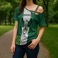Nigeria Football Custom Cross Shoulder Shirt Retro Nigeria 20-21 Eagle Flag Motif - Wonder Print Shop