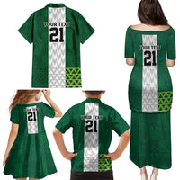 Nigeria Football Custom Family Matching Puletasi and Hawaiian Shirt Retro Nigeria 20-21 Eagle Flag Motif - Wonder Print Shop