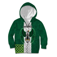 Nigeria Football Custom Kid Hoodie Retro Nigeria 20-21 Eagle Flag Motif - Wonder Print Shop