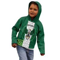 Nigeria Football Custom Kid Hoodie Retro Nigeria 20-21 Eagle Flag Motif - Wonder Print Shop