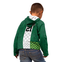 Nigeria Football Custom Kid Hoodie Retro Nigeria 20-21 Eagle Flag Motif - Wonder Print Shop