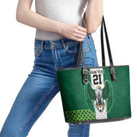 Nigeria Football Custom Leather Tote Bag Retro Nigeria 20-21 Eagle Flag Motif - Wonder Print Shop