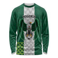 Nigeria Football Custom Long Sleeve Shirt Retro Nigeria 20-21 Eagle Flag Motif - Wonder Print Shop