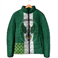 Nigeria Football Custom Padded Jacket Retro Nigeria 20-21 Eagle Flag Motif - Wonder Print Shop