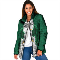 Nigeria Football Custom Padded Jacket Retro Nigeria 20-21 Eagle Flag Motif - Wonder Print Shop