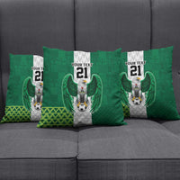Nigeria Football Custom Pillow Cover Retro Nigeria 20-21 Eagle Flag Motif - Wonder Print Shop