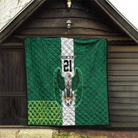Nigeria Football Custom Quilt Retro Nigeria 20-21 Eagle Flag Motif - Wonder Print Shop