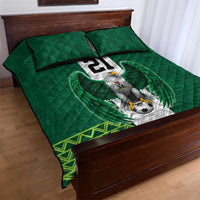 Nigeria Football Custom Quilt Bed Set Retro Nigeria 20-21 Eagle Flag Motif - Wonder Print Shop