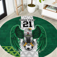 Nigeria Football Custom Round Carpet Retro Nigeria 20-21 Eagle Flag Motif - Wonder Print Shop