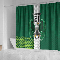 Nigeria Football Custom Shower Curtain Retro Nigeria 20-21 Eagle Flag Motif - Wonder Print Shop