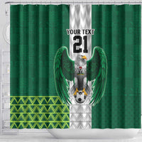 Nigeria Football Custom Shower Curtain Retro Nigeria 20-21 Eagle Flag Motif - Wonder Print Shop