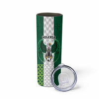 Nigeria Football Custom Skinny Tumbler Retro Nigeria 20-21 Eagle Flag Motif - Wonder Print Shop