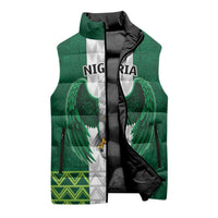 Nigeria Football Custom Sleeveless Puffer Jacket Retro Nigeria 20-21 Eagle Flag Motif - Wonder Print Shop