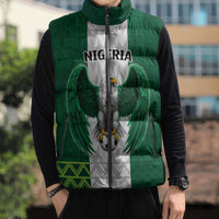 Nigeria Football Custom Sleeveless Puffer Jacket Retro Nigeria 20-21 Eagle Flag Motif - Wonder Print Shop