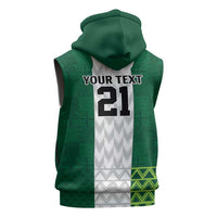 Nigeria Football Custom Sleeveless Zip Hoodie Retro Nigeria 20-21 Eagle Flag Motif - Wonder Print Shop