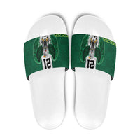 Nigeria Football Custom Slide Sandals Retro Nigeria 20-21 Eagle Flag Motif - Wonder Print Shop