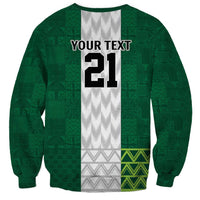 Nigeria Football Custom Sweatshirt Retro Nigeria 20-21 Eagle Flag Motif - Wonder Print Shop