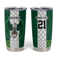 Nigeria Football Custom Tumbler Cup Retro Nigeria 20-21 Eagle Flag Motif - Wonder Print Shop