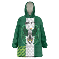 Nigeria Football Custom Wearable Blanket Hoodie Retro Nigeria 20-21 Eagle Flag Motif - Wonder Print Shop