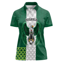 Nigeria Football Custom Women Polo Shirt Retro Nigeria 20-21 Eagle Flag Motif - Wonder Print Shop