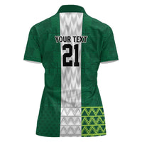 Nigeria Football Custom Women Polo Shirt Retro Nigeria 20-21 Eagle Flag Motif - Wonder Print Shop