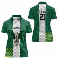 Nigeria Football Custom Women Polo Shirt Retro Nigeria 20-21 Eagle Flag Motif - Wonder Print Shop