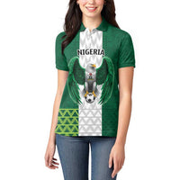 Nigeria Football Custom Women Polo Shirt Retro Nigeria 20-21 Eagle Flag Motif - Wonder Print Shop