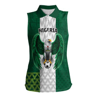Nigeria Football Custom Women Sleeveless Polo Shirt Retro Nigeria 20-21 Eagle Flag Motif - Wonder Print Shop