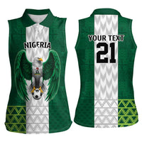 Nigeria Football Custom Women Sleeveless Polo Shirt Retro Nigeria 20-21 Eagle Flag Motif - Wonder Print Shop
